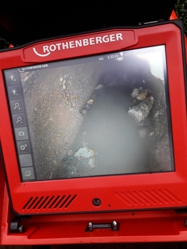 Kloak-TV inspektion af afløb udført med Rothenberger kameraudstyr.